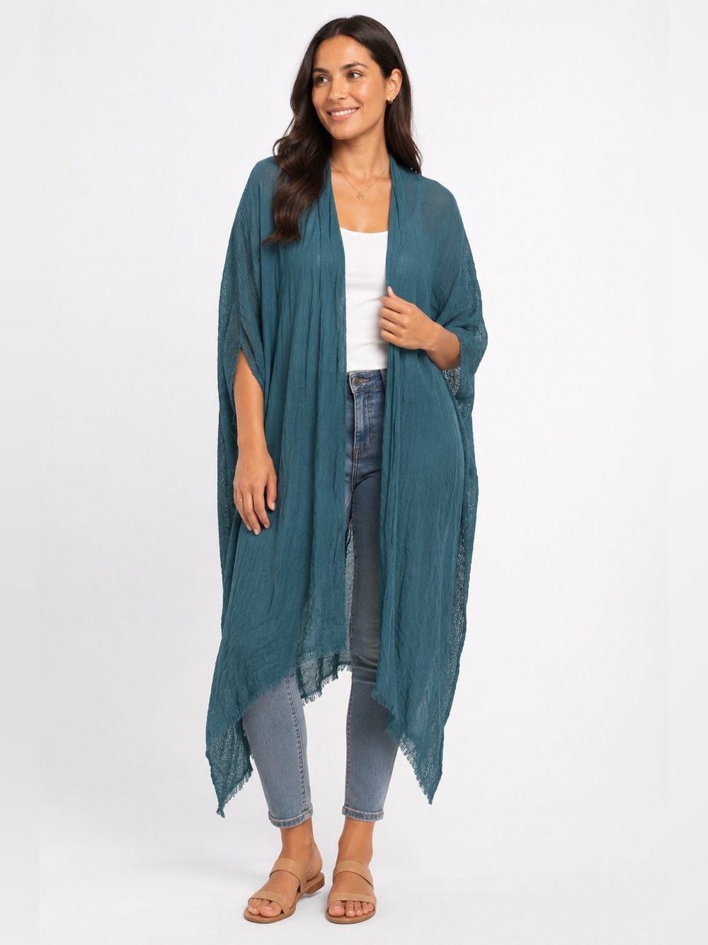 Melrose & Market Duster Cardigan Lightweight Teal